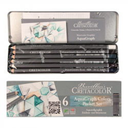 Набір графітних водорозчинних олівців AQUA GRAPH COLORS 6шт., мет. коробка, Cretacolor Набір графітних водорозчинних олівців AQUA GRAPH COLORS 6шт., мет. коробка, Cretacolor