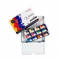 Набір акварельних фарб "Мonopigmented", в металевому пеналі, Індіго, 12 кол., кювета, ROSA Gallery