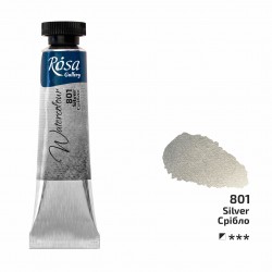 Фарба акварельна, Срібло (801), туба, 10мл, ROSA Gallery Фарба акварельна, Срібло (801), туба, 10мл, ROSA Gallery