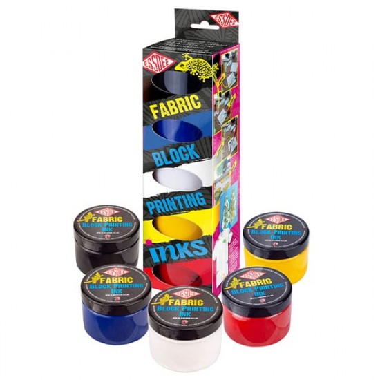 Набір чорнил для ліногравюри Fabric Ink, Primary Colours, 5 кольорів, ESSDEE