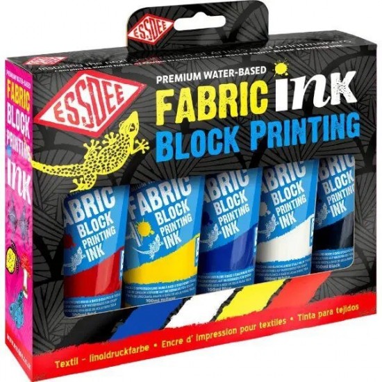 Набір чорнил для ліногравюри Fabric Ink, Primary Colours, 5х100 мл, ESSDEE
