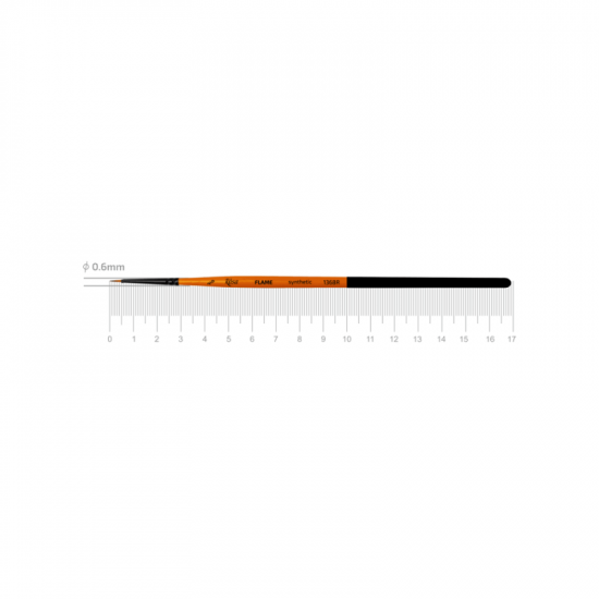 Синтетика кругла, FLAME 1368R, №00, к.р. пензель ROSA Синтетика кругла, FLAME 1368R, №00, к.р. пензель ROSA