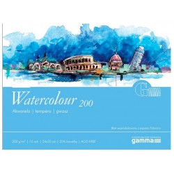 Склейка для акварелі Watercolour 200, 34*46 см, 200г/м, 15 л., GAMMA Склейка для акварелі Watercolour 200, 34*46 см, 200г/м, 15 л., GAMMA