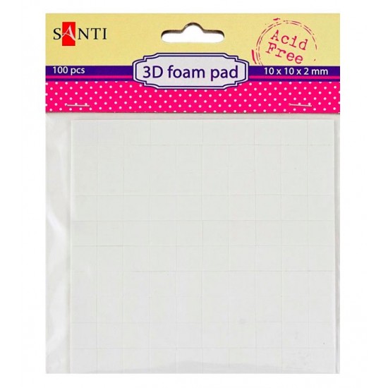 Двосторонні клейові квадратики SANTI 10*10мм, 100 шт. в упаковці