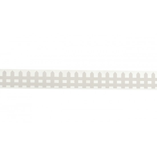 Стрічка фігурна з клейовим шаром,  паперова, "Огорожа", біла , 1.5 м