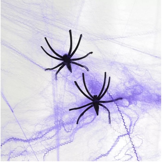 Павутина декор. Yes! Fun Хелловін 20г, з двома павучками, фіолетова