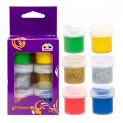 Набір гуашевих фарб "Творчість", 6 кол., зол. і срібло, 10 мл, ГАММА Набір гуашевих фарб "Творчість", 6 кол., зол. і срібло, 10 мл, ГАММА