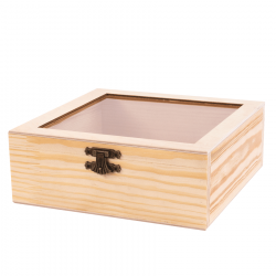 Скринька дерев'яна з замком та прозорим верхом, 20х20х8см, ROSA Talent