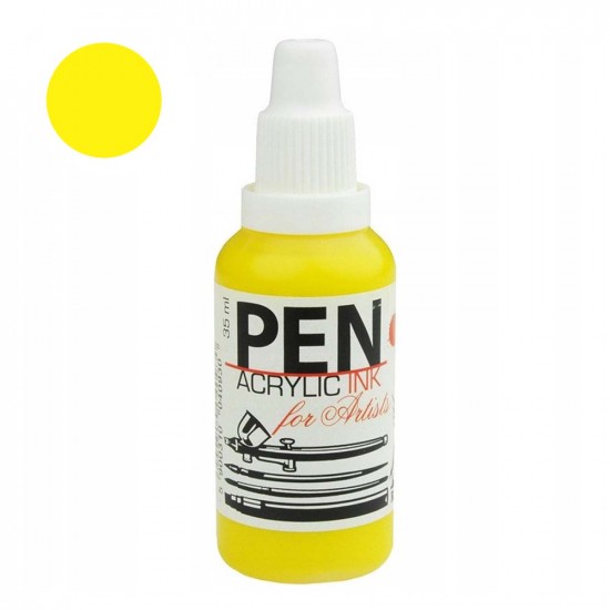 Renesans Туш акрилова Pen Acrylic Ink 35мл №2 жовтий лимонний