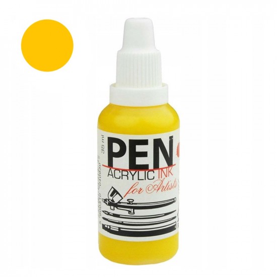 Renesans Туш акрилова Pen Acrylic Ink 35мл №3 жовтий основний