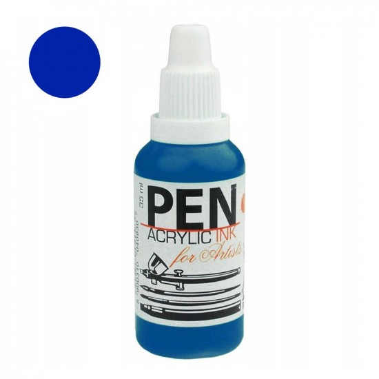 Renesans Туш акрилова Pen Acrylic Ink 35мл №9 блакитний ціан