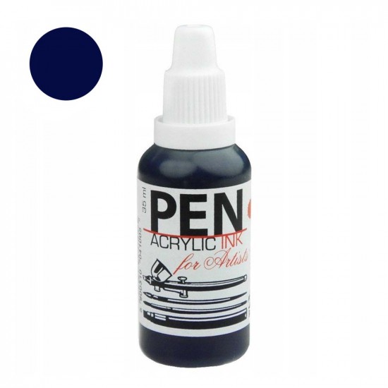 Renesans Туш акрилова Pen Acrylic Ink 35мл №10  синій морський