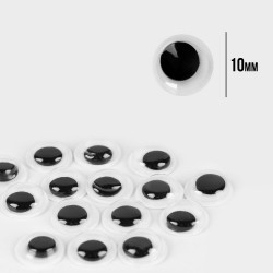 Оченята SANTI самоклеючі, чорні, d-10мм, 50 шт./уп