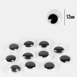 Оченята SANTI самоклеючі, чорні, d-12мм, 50 шт./уп