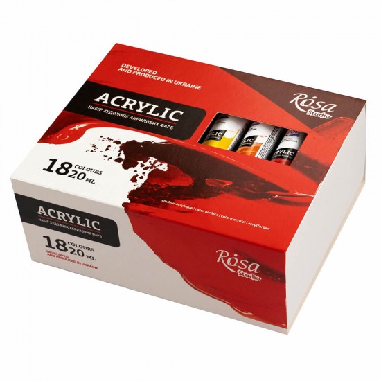 Набір акрилових фарб 18*20мл, ROSA Studio
