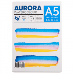 Альбом для акварелі Watercolour, А5, 300г/м2, 12 л, CP, середнє зерно, Aurora Альбом для акварелі Watercolour, А5, 300г/м2, 12 л, CP, середнє зерно, Aurora