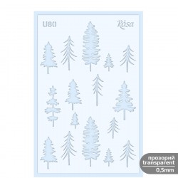 Трафарет багаторазовий універсальний, №U80, серія „Зима“, 13х20см, прозорий, 0,5мм, ROSA TALENT Трафарет багаторазовий універсальний, №U80, серія „Зима“, 13х20см, прозорий, 0,5мм, ROSA TALENT