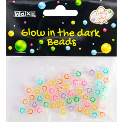 Бусини Smile, що світяться в темряві, 50 шт. Бусини Smile, що світяться в темряві, 50 шт.