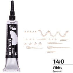 Контур універсальний, Білий, перламутровий, 20 мл, ROSA Talent Контур універсальний, Білий, перламутровий, 20 мл, ROSA Talent