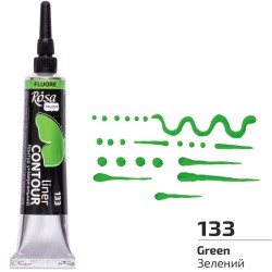Контур універсальний, Зелений, флуоресцентний, 20 мл, ROSA Talent Контур універсальний, Зелений, флуоресцентний, 20 мл, ROSA Talent