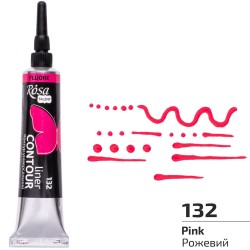 Контур універсальний, Рожевий, флуоресцентний, 20 мл, ROSA Talent Контур універсальний, Рожевий, флуоресцентний, 20 мл, ROSA Talent