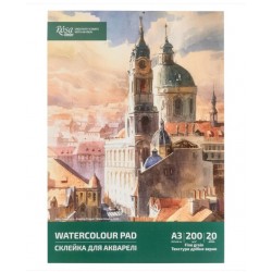 Склейка для акварелі, А3 (29,7*42 см), 200г/м2, 20л, ROSA Studio