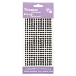 Стрази самоклеючі, Чорні, 5мм, 375шт, ROSA Talent