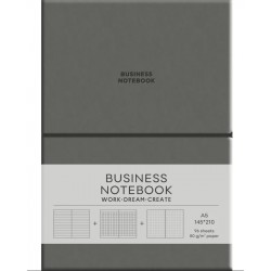 Зошит Business, А5/96 арк., у лінію, PU, м'яка палітурка, кремовий блок, 80г/м2, A5-7137Dark Gray