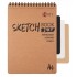 Скетчбук SANTI "DUAL" 3 в 1 для графіки (крафт, чорний, кремовий папір), A4, 33 арк., пружина