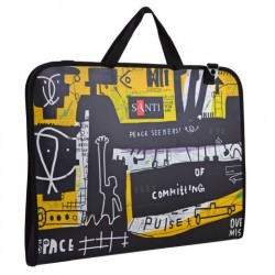 Папка-портфель SANTI А3 для ескізів з тканинними ручками "Graffiti", пластик