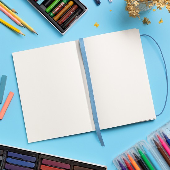 Скетчбук А5, 120арк, 150г/м2, нелінований «Художник на всю голову», рожевий, ORNER