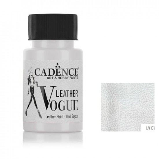 Cadence фарба для шкіряних виробів Vogue Leather Paint, 50 мл, #01 Білий