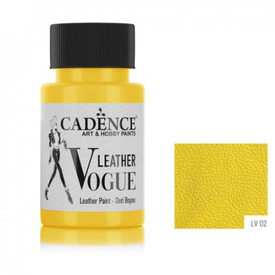 Cadence фарба для шкіряних виробів Vogue Leather Paint, 50 мл, #02 Жовтий