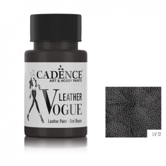 Cadence фарба для шкіряних виробів Vogue Leather Paint, 50 мл, #12 Чорний