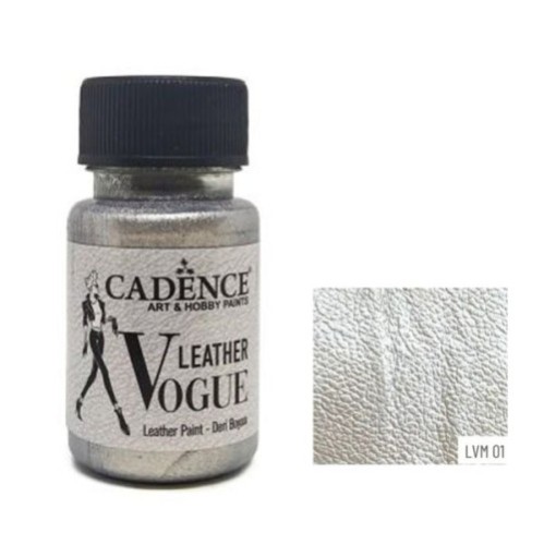 Cadence фарба для шкіряних виробів Vogue Leather Paint, 50 мл, Срібний