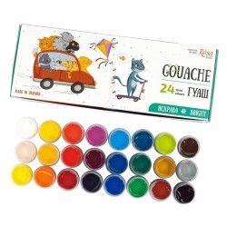Набір гуашевих фарб Cats 24*10мл, ROSA Kids Набір гуашевих фарб Cats 24*10мл, ROSA Kids