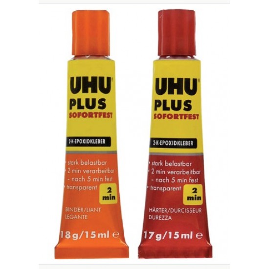 Епоксидний 2к клей UHU Plus Миттєвий, 35 гр., БЛ Епоксидний 2к клей UHU Plus Миттєвий, 35 гр., БЛ
