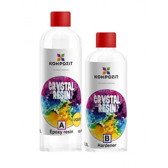 Епоксидна смола CRYSTAL RESIN EPOXY "ART Kompozit" (смола 1 л + затверджувач 0,5 л) Епоксидна смола CRYSTAL RESIN EPOXY "ART Kompozit" (смола 1 л + затверджувач 0,5 л)