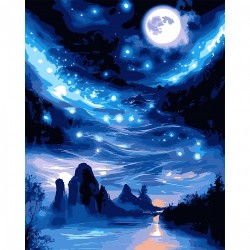 Картина за номерами SANTI "Зоряний шлях", 40*50см, LED підсвітка