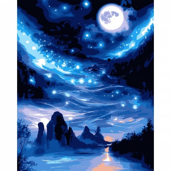 Картина за номерами SANTI "Зоряний шлях", 40*50см, LED підсвітка Картина за номерами SANTI "Зоряний шлях", 40*50см, LED підсвітка