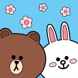 Картина за номерами SANTI "Лайн Френдс. Браун та Коні", 25*25см, полотно кольорове