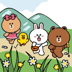 Картина за номерами SANTI "Лайн Френдс. Подорож Чоко, Саллі, Коні та Брауна", 25*25см