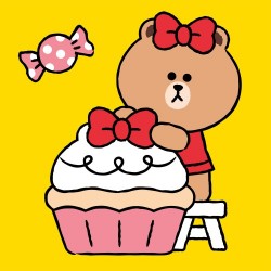 Картина за номерами SANTI "Лайн Френдс. Чоко та солодкий мафін", 25*25см