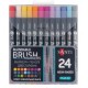 Набір маркерів акварельних SANTI "Brush Marker" 24 шт/уп, двосторонні Набір маркерів акварельних SANTI "Brush Marker" 24 шт/уп, двосторонні