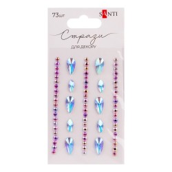 Стрази SANTI самоклеючі "Краплі" лілові, 73 шт Стрази SANTI самоклеючі "Краплі" лілові, 73 шт