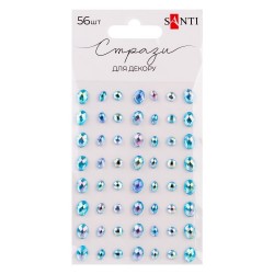 Стрази SANTI самоклеючі "Росинки" блакитні, 56 шт Стрази SANTI самоклеючі "Росинки" блакитні, 56 шт