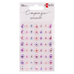 Стрази SANTI самоклеючі "Росинки" лілові, 56 шт Стрази SANTI самоклеючі "Росинки" лілові, 56 шт
