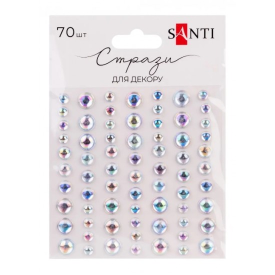 Стрази SANTI самоклеючі прозорі, 70 шт Стрази SANTI самоклеючі прозорі, 70 шт