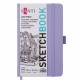 Скетчбук SANTI для графіки, 13х21см, 80 арк., тверда обкладинка PU, 110г/м2, фіолетовий