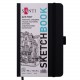Скетчбук SANTI для графіки, 13х21см, 80 арк., тверда обкладинка PU, 110г/м2, чорний